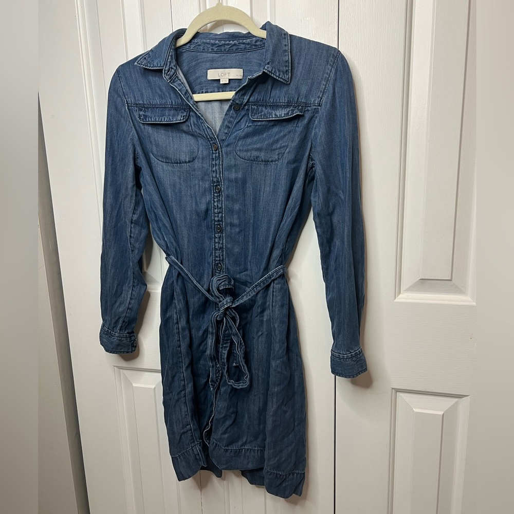 LOFT Petites Chambray Dress